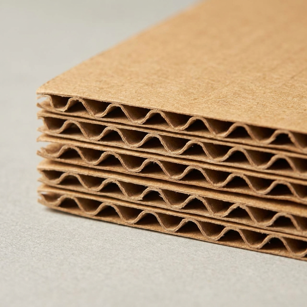 Close-up of corrugated board fluting (representative image)